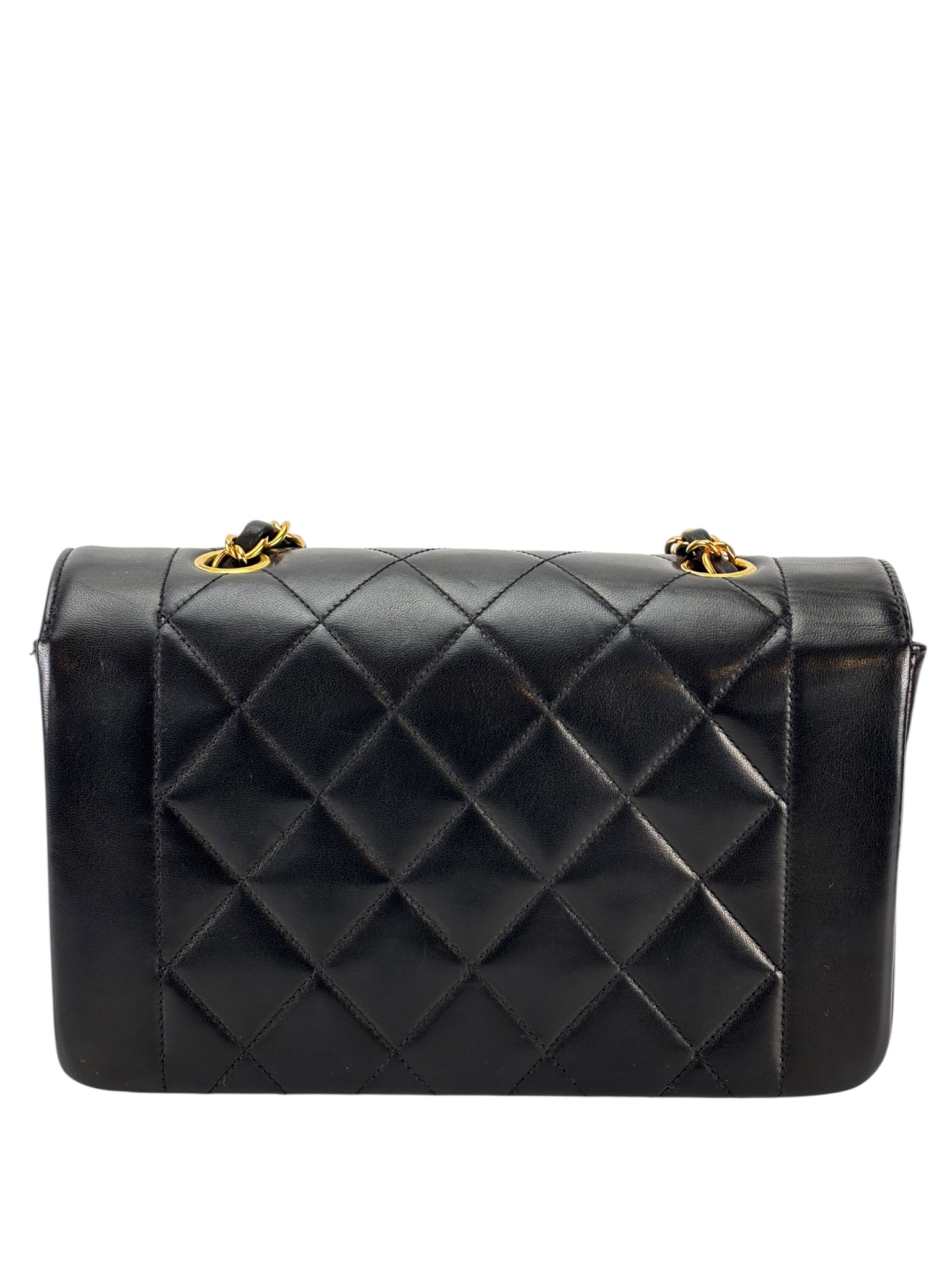CHANEL - Black Lambskin Small Diana Shoulder Bag