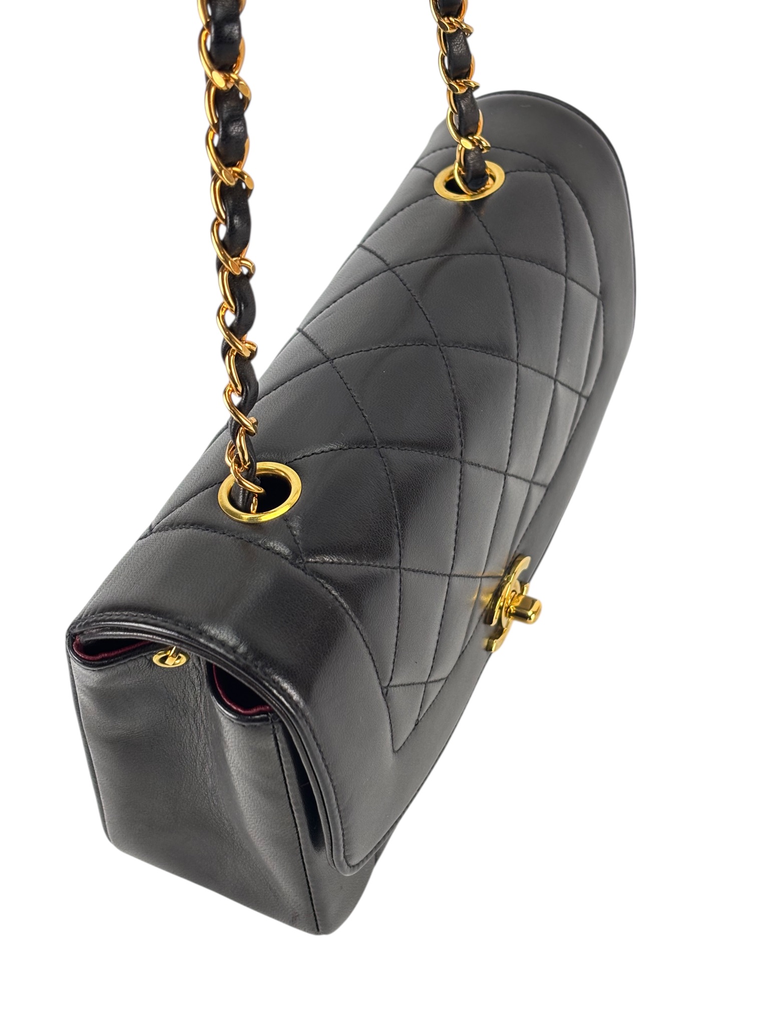 CHANEL - Black Lambskin Small Diana Shoulder Bag