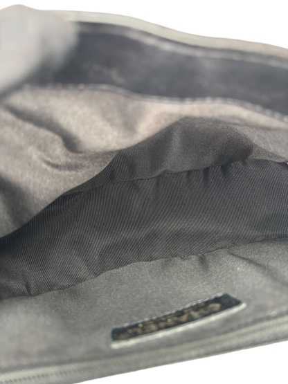 CHANEL - Black Calfskin Top Handle Flap Bag Chevron Crossbody Bag