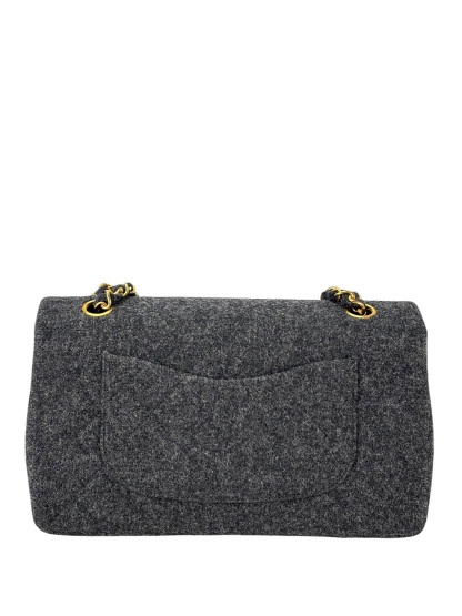 CHANEL - Medium Classic Double Flap Bag Grey Wool Felt (CF25)