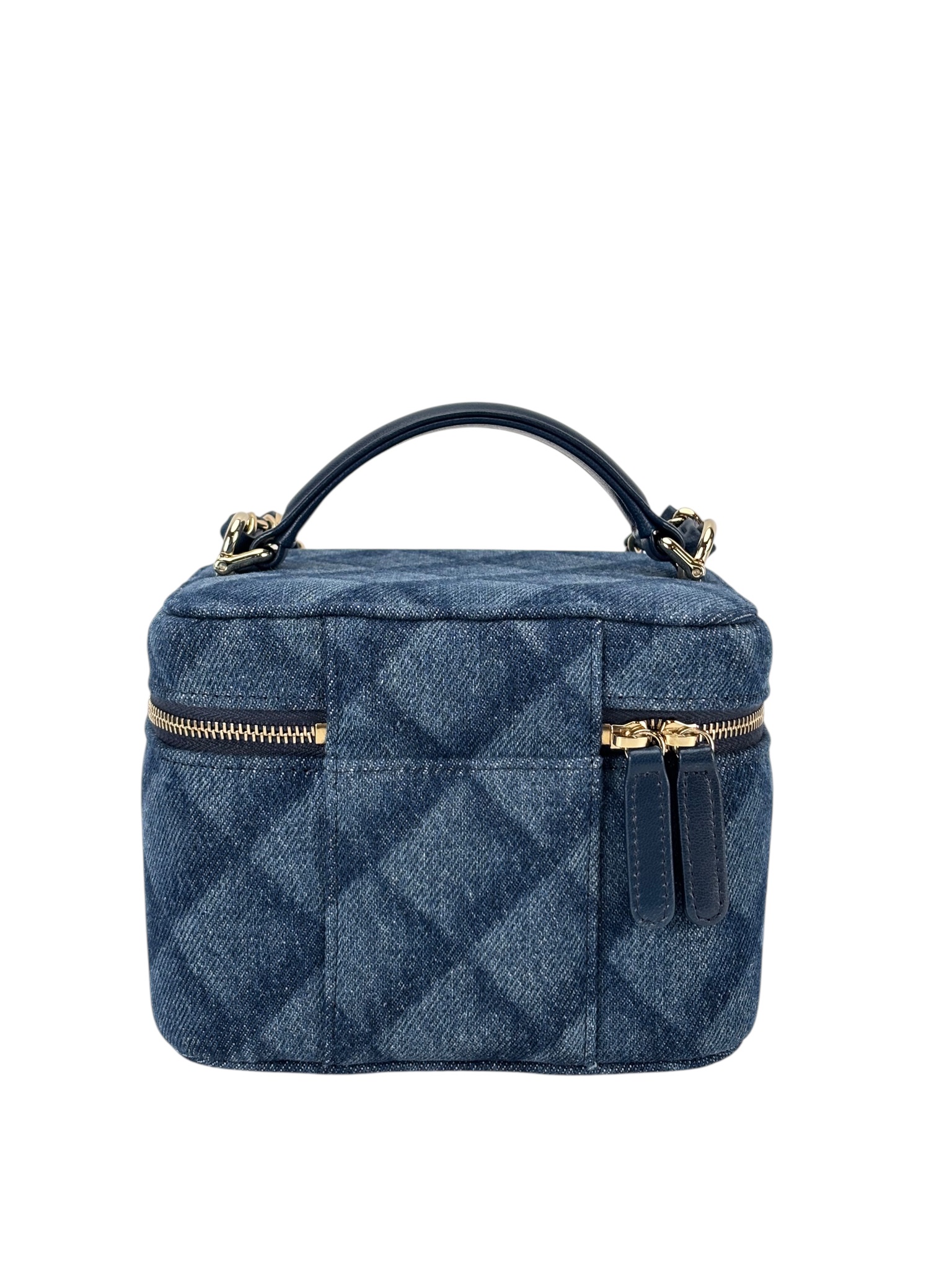 CHANEL - 22B Blue Denim Top Handle Vanity Chain Shoulder Bag