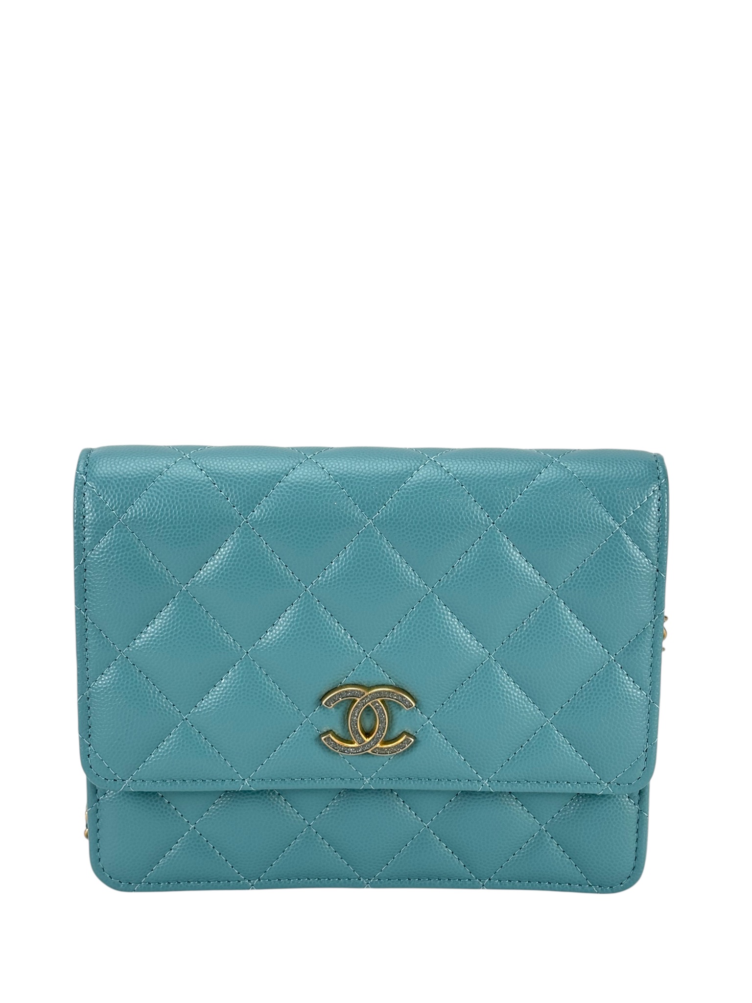 CHANEL - 24C Blue Caviar Roller Skate Chain WOC