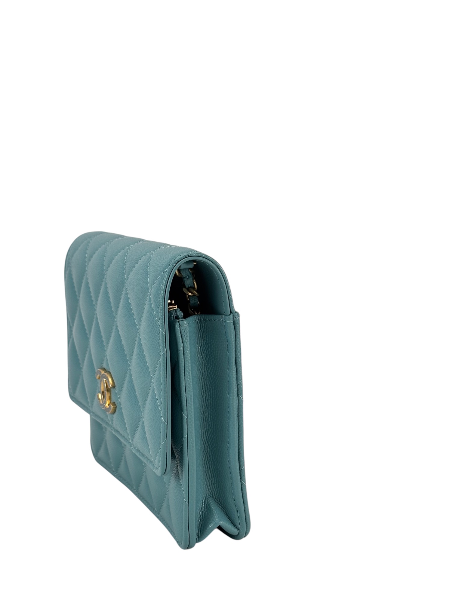 CHANEL - 24C Blue Caviar Roller Skate Chain WOC