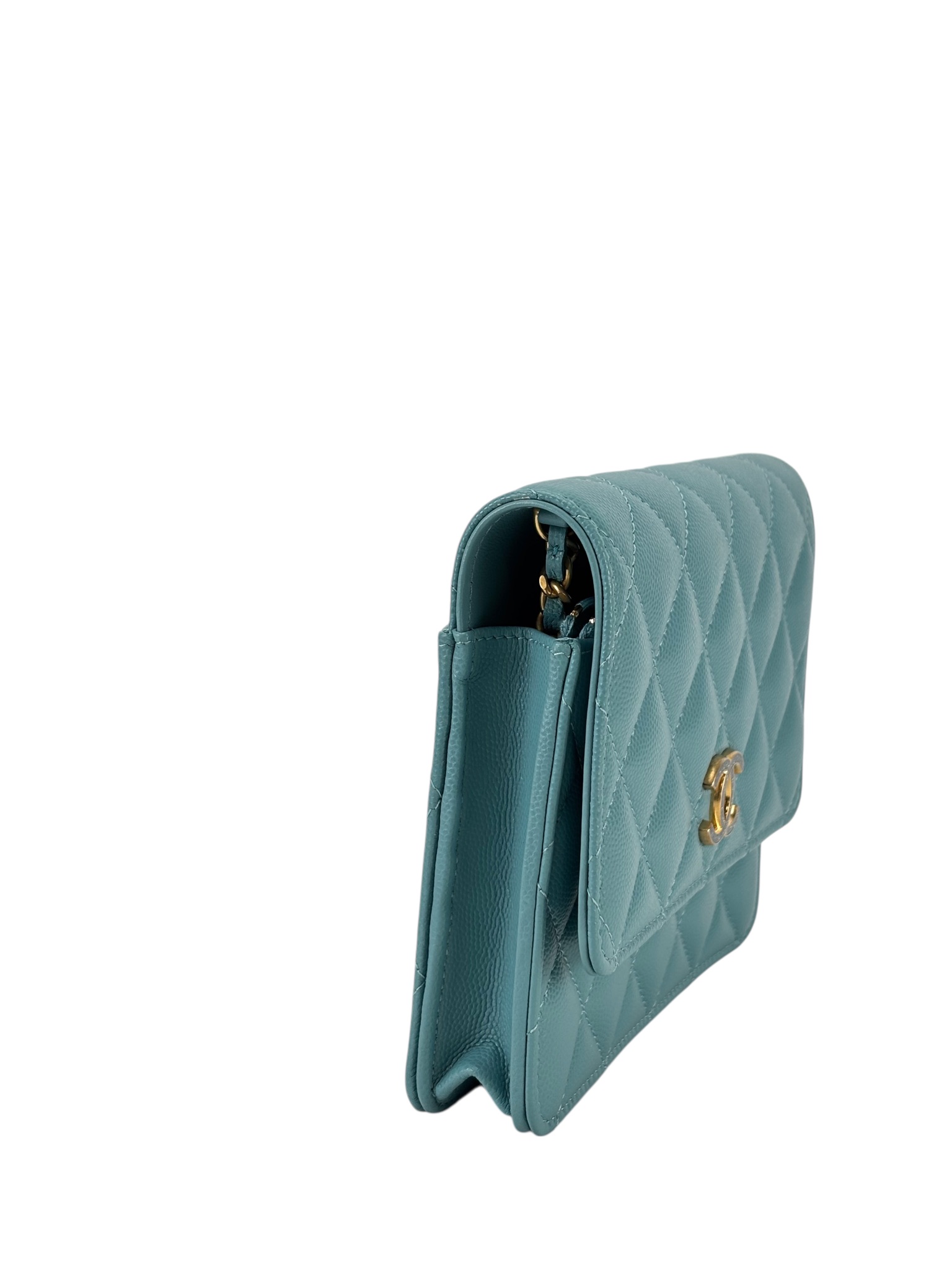 CHANEL - 24C Blue Caviar Roller Skate Chain WOC