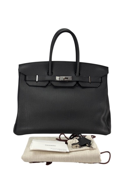 HERMES - Birkin 35 Black Togo Palladium Hardware 