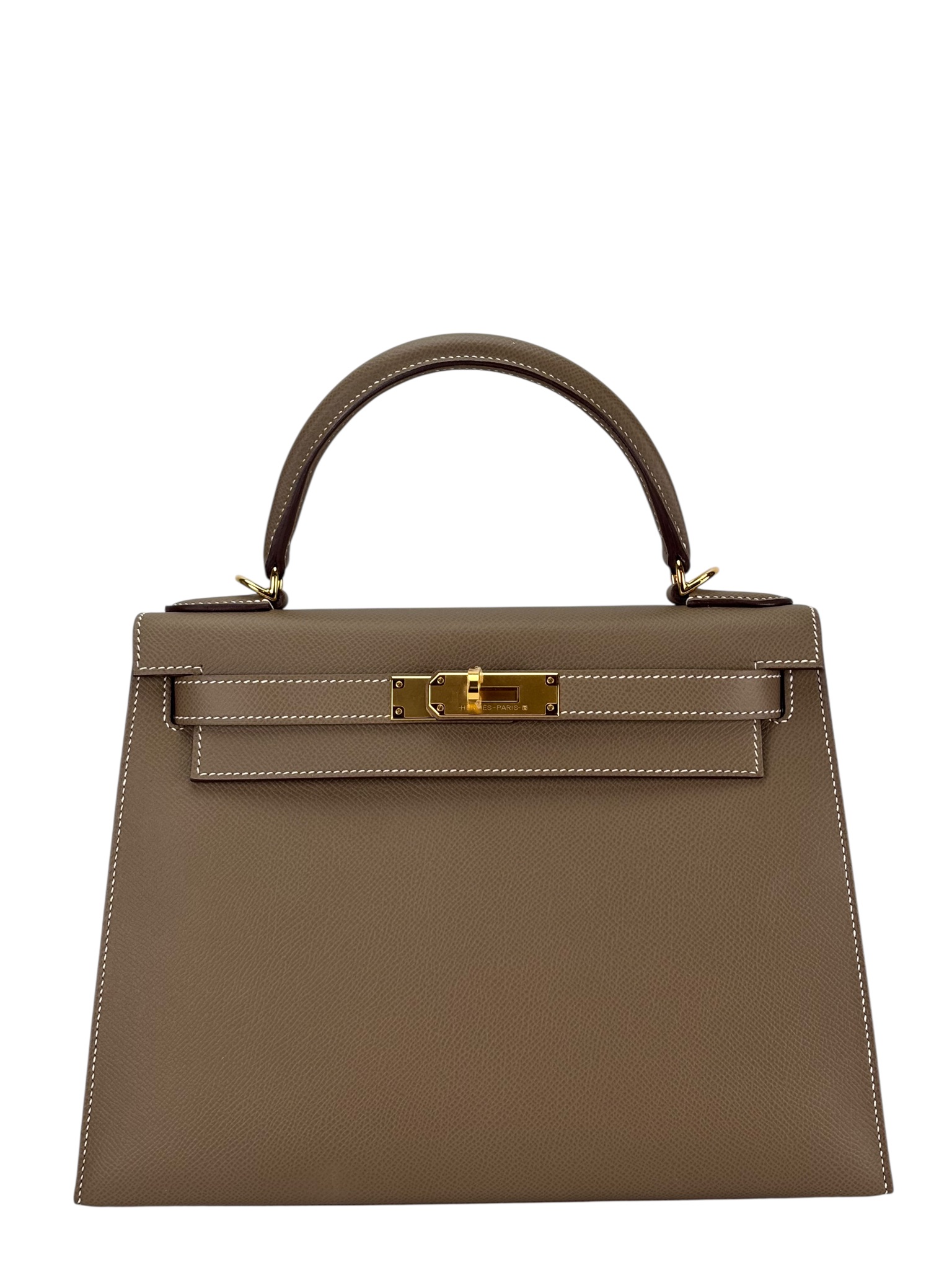 HERMES - Kelly 28 Etoupe Epsom Gold Hardware