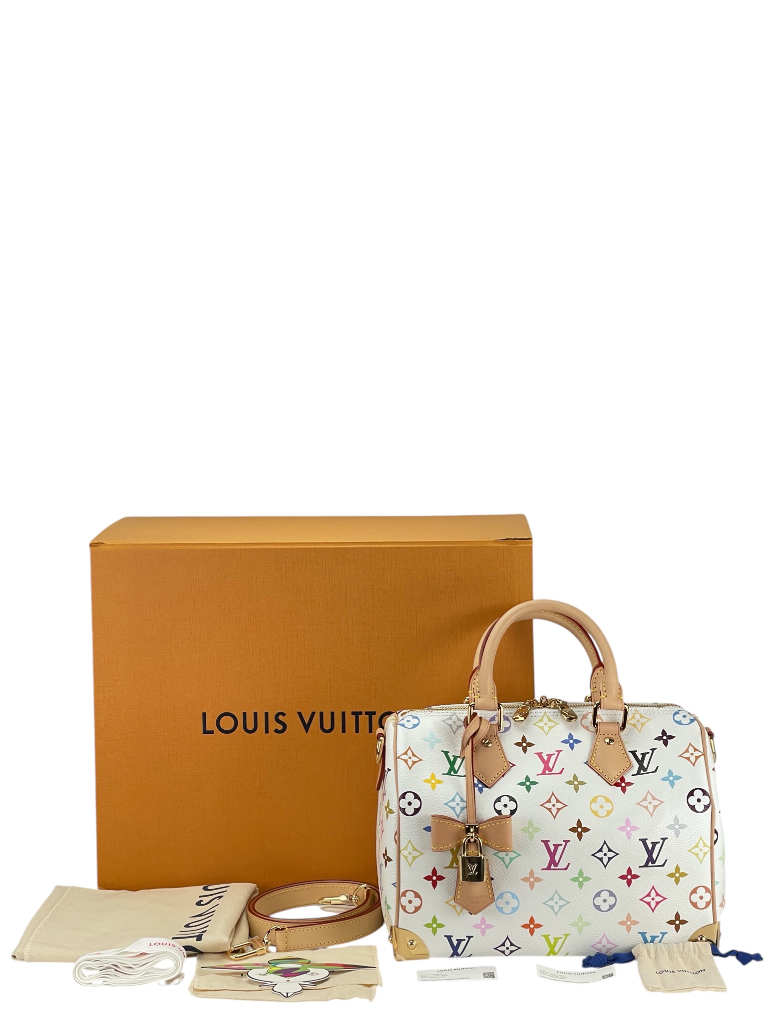LOUIS VUITTON - LV x TM Speedy 25 White Monogram Multicolor