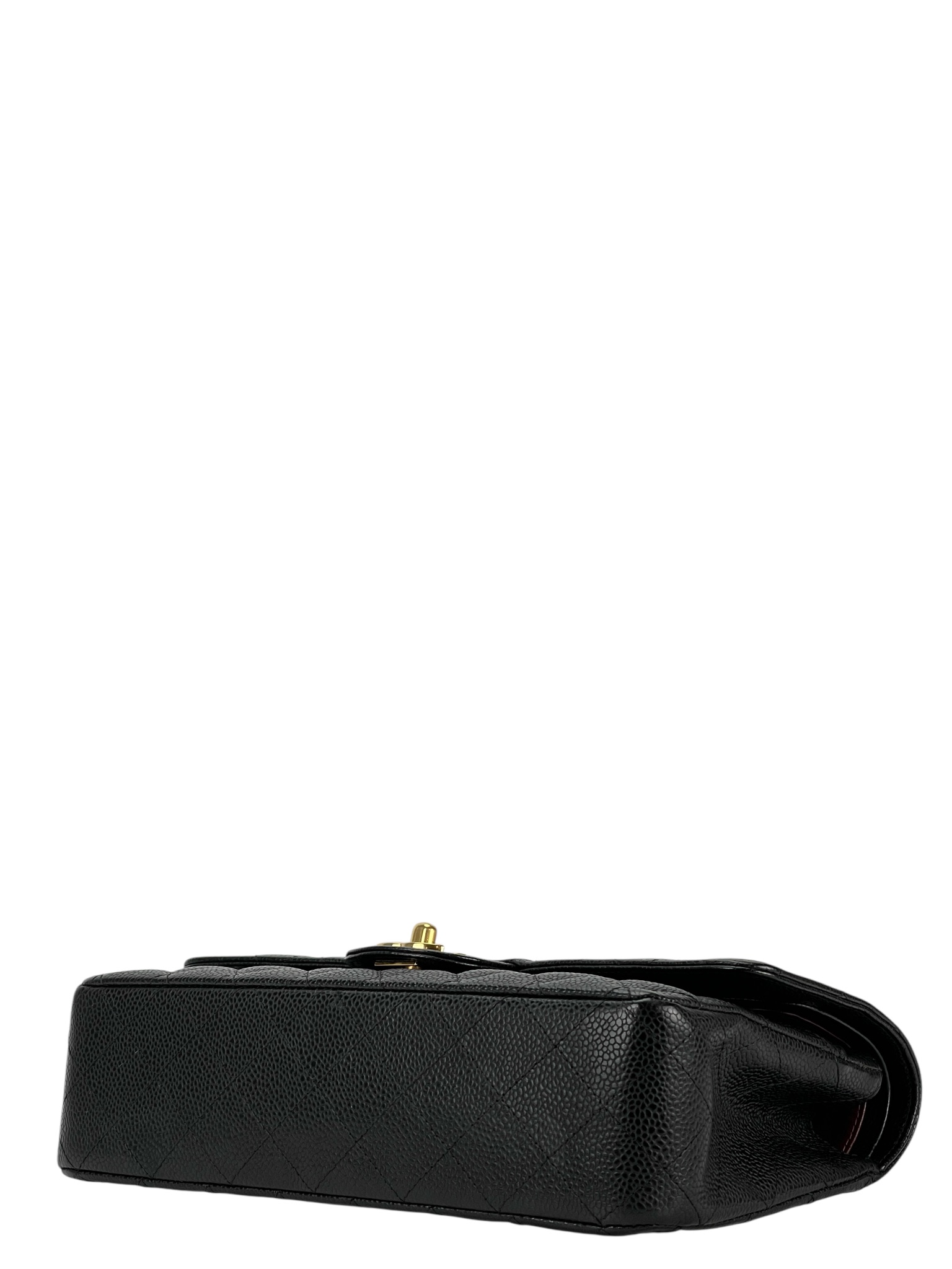 CHANEL - Medium Classic Double Flap Bag Black Calfskin Gold Hardware (CF25)