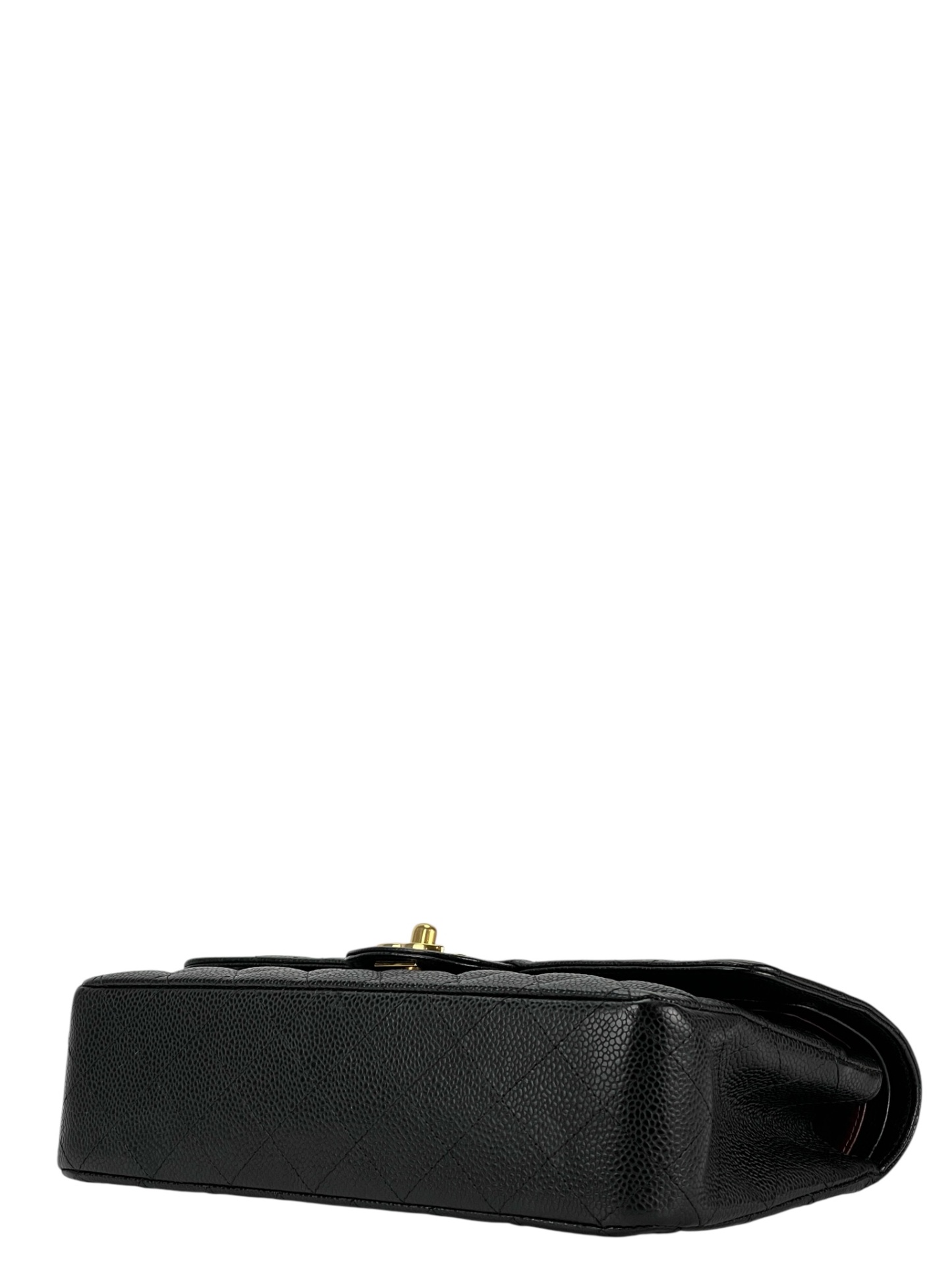 CHANEL - Medium Classic Double Flap Bag Black Calfskin Gold Hardware (CF25)