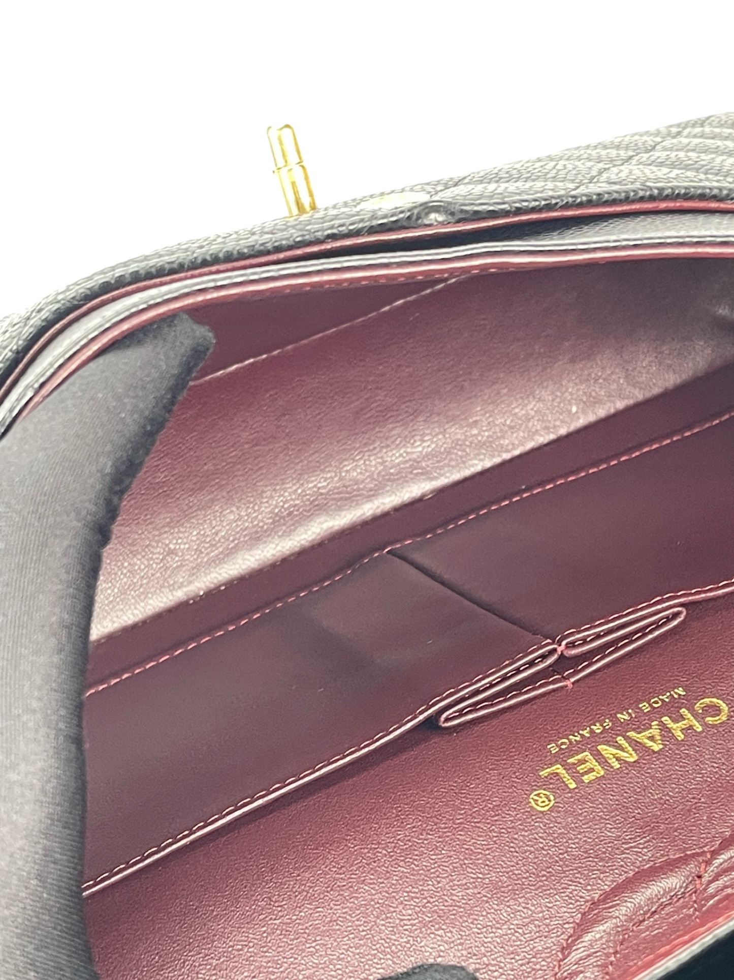 CHANEL - Medium Classic Double Flap Bag Black Calfskin Gold Hardware (CF25)