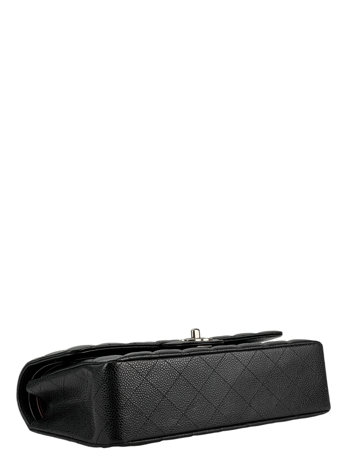 CHANEL - Medium Classic Double Flap Bag Black Caviar Sliver Hardware (CF25)