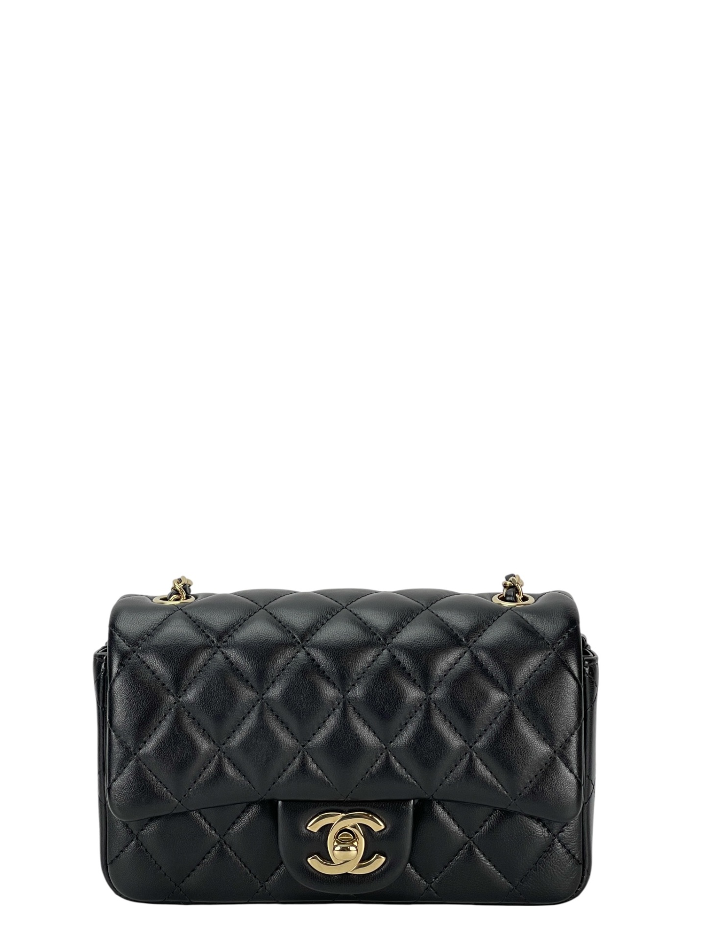 CHANEL - Mini Classic Flap Bag Gold Hardware Black Lambskin