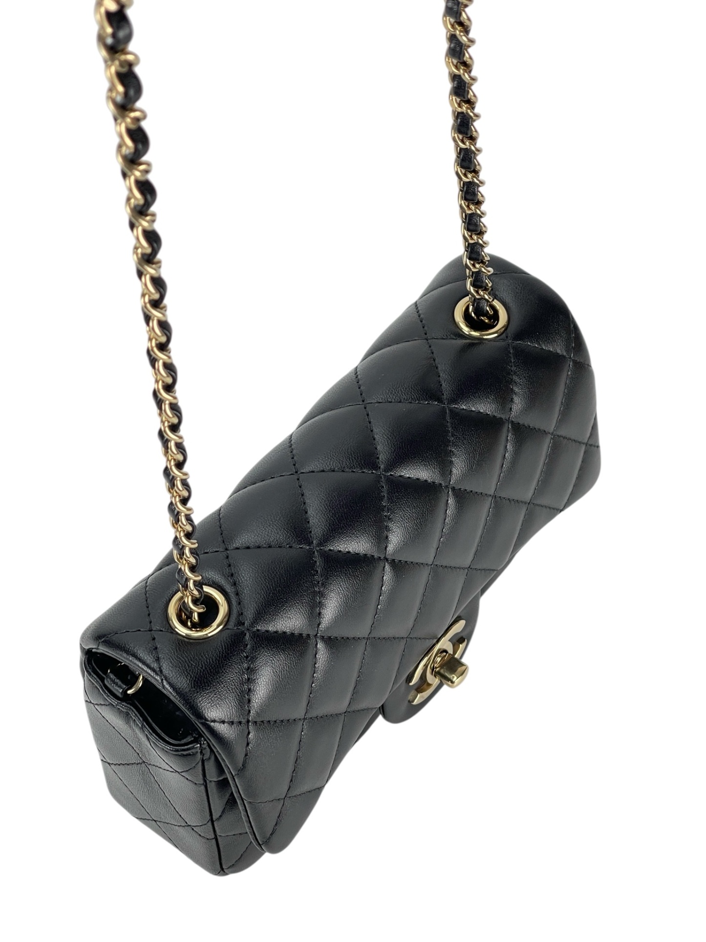 CHANEL - Mini Classic Flap Bag Gold Hardware Black Lambskin