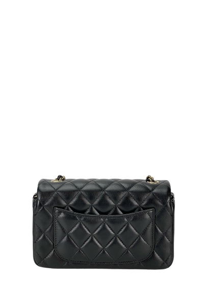CHANEL - Mini Classic Flap Bag Gold Hardware Black Lambskin