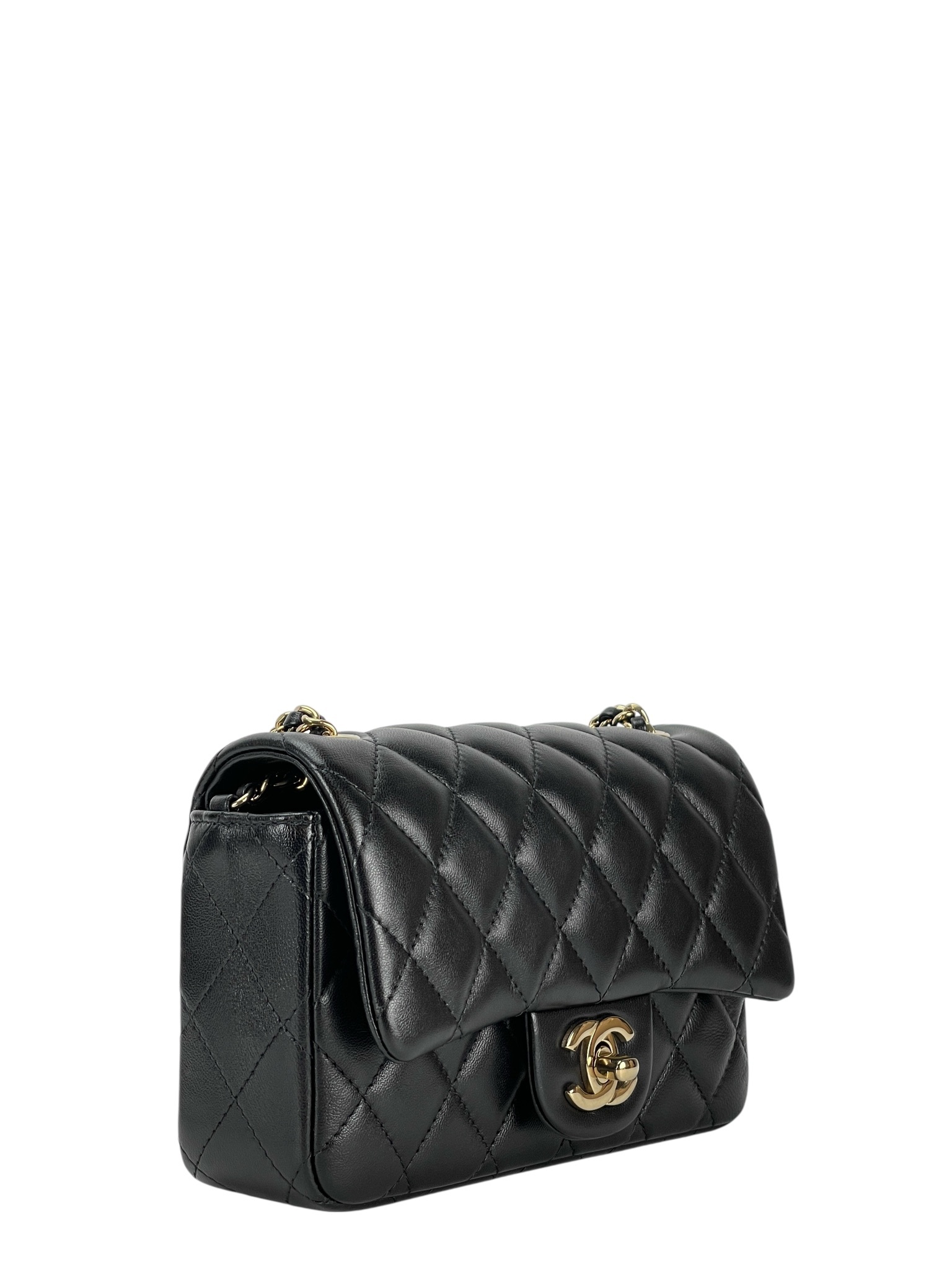 CHANEL - Mini Classic Flap Bag Gold Hardware Black Lambskin