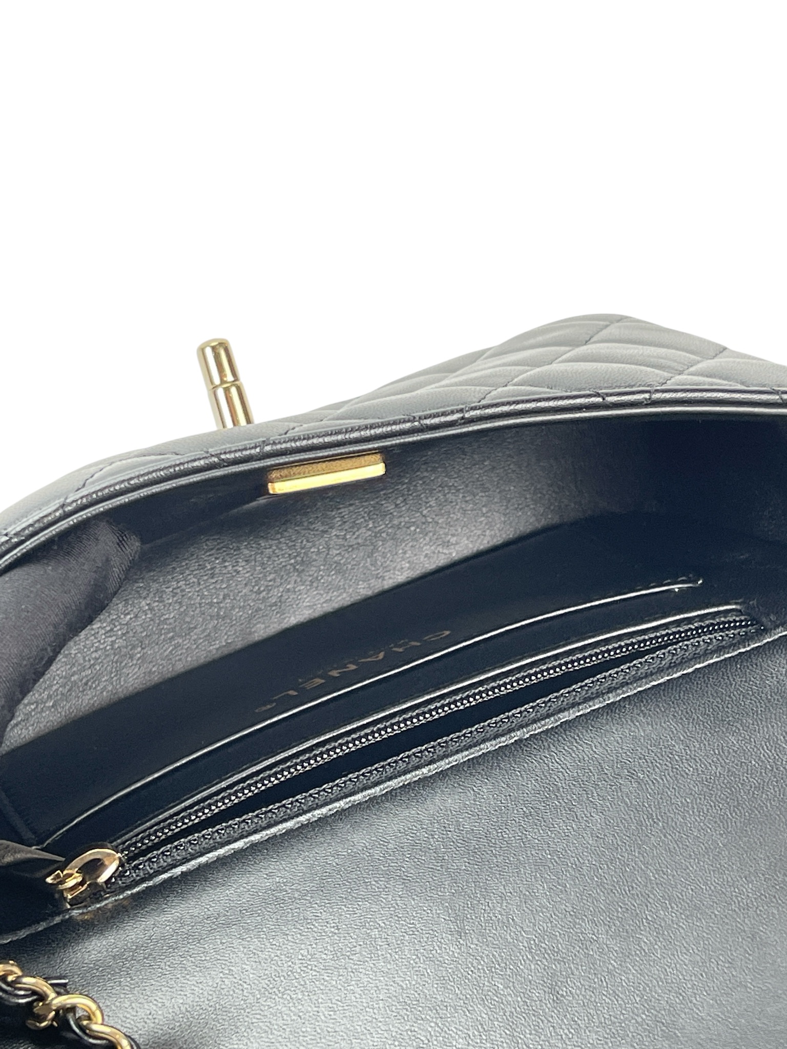 CHANEL - Mini Classic Flap Bag Gold Hardware Black Lambskin