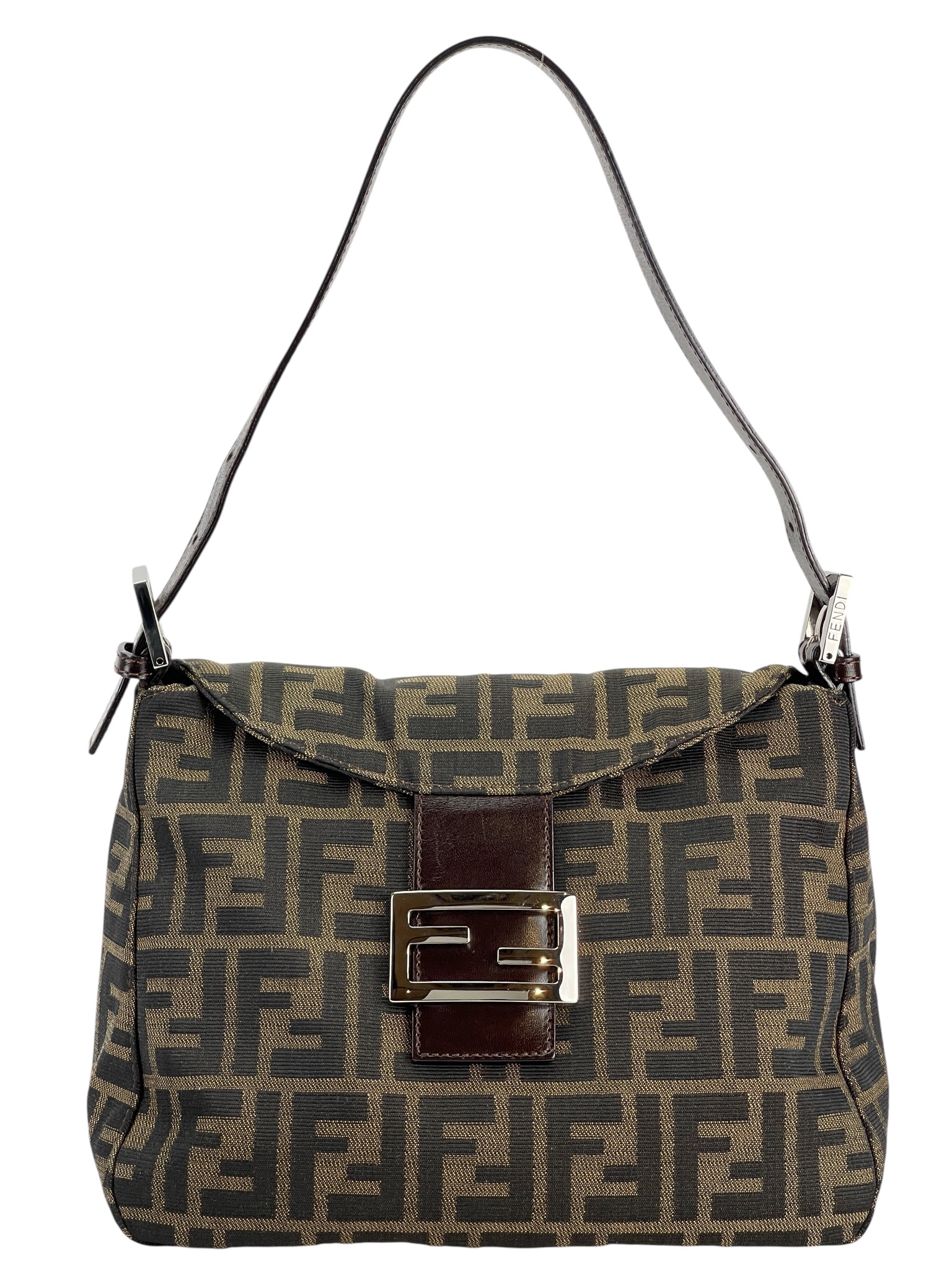 FENDI - Zucca Canvas Zucca Shoulder Bag Silver Hardware