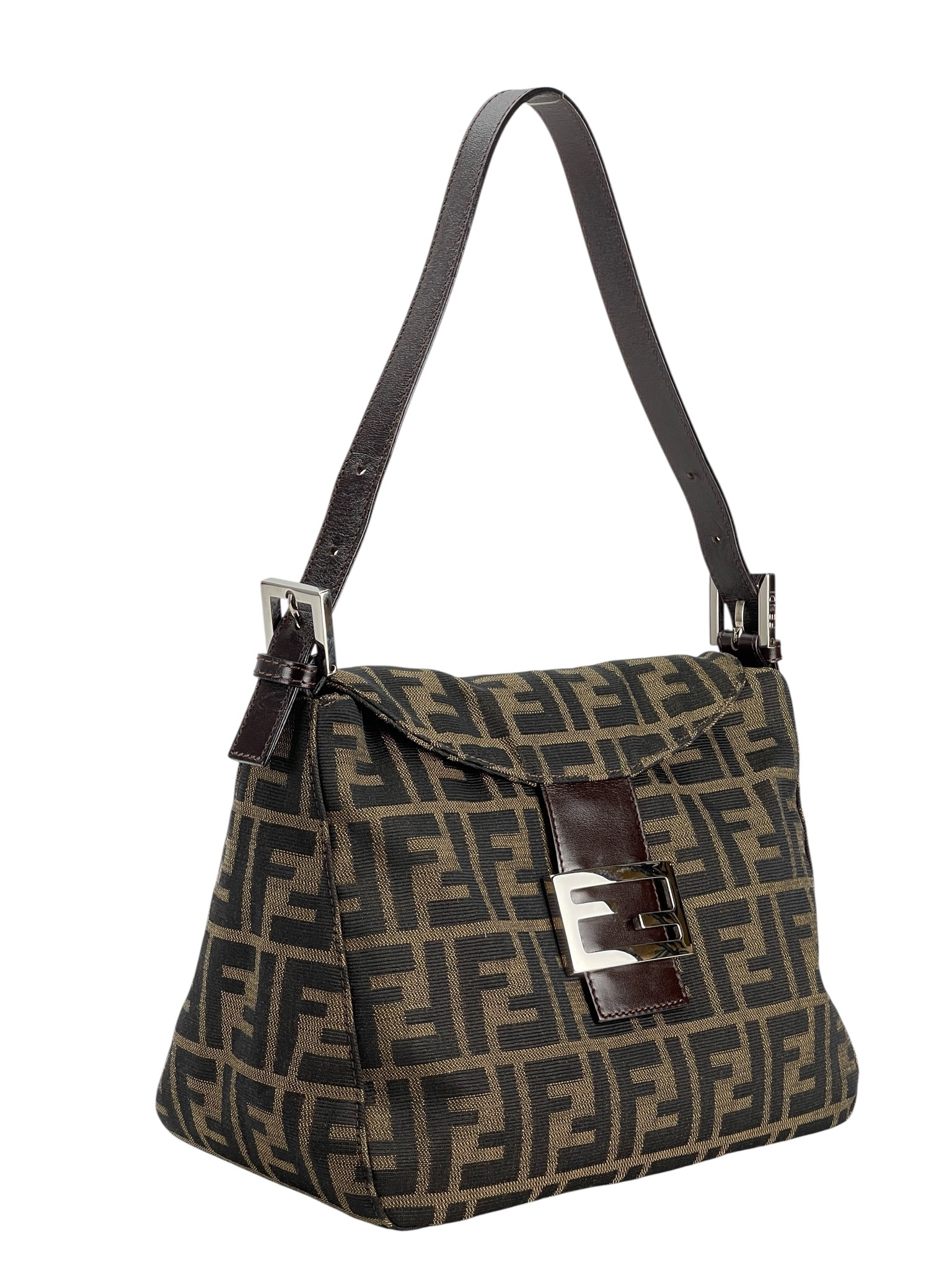 FENDI - Zucca Canvas Zucca Shoulder Bag Silver Hardware