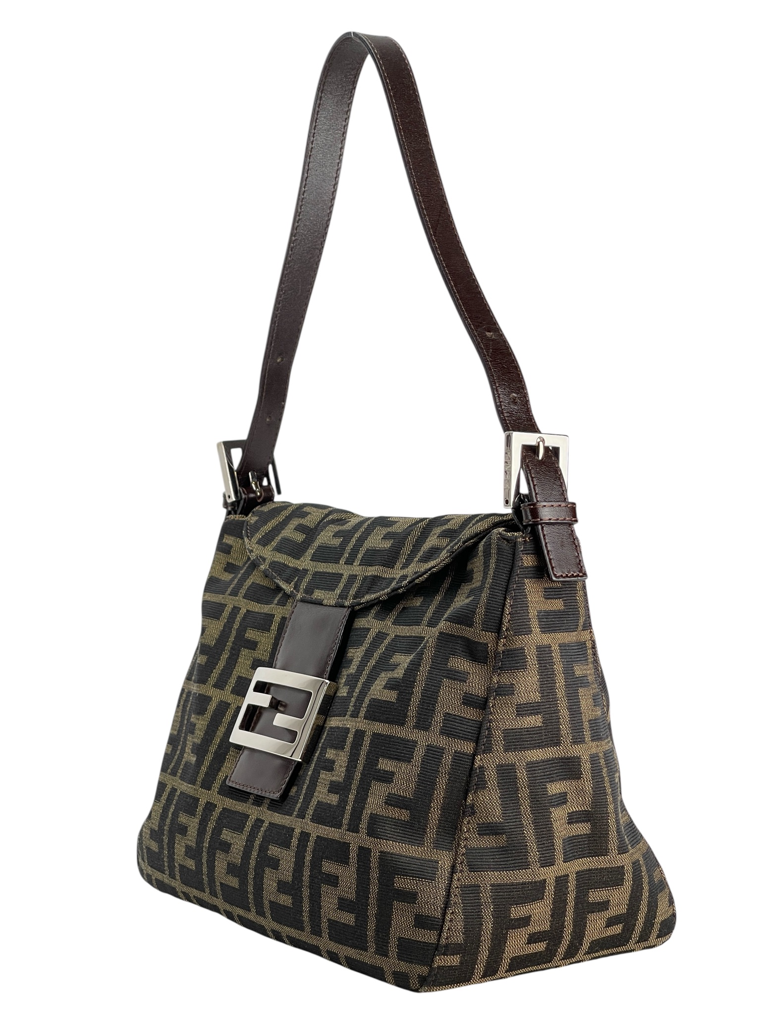 FENDI - Zucca Canvas Zucca Shoulder Bag Silver Hardware