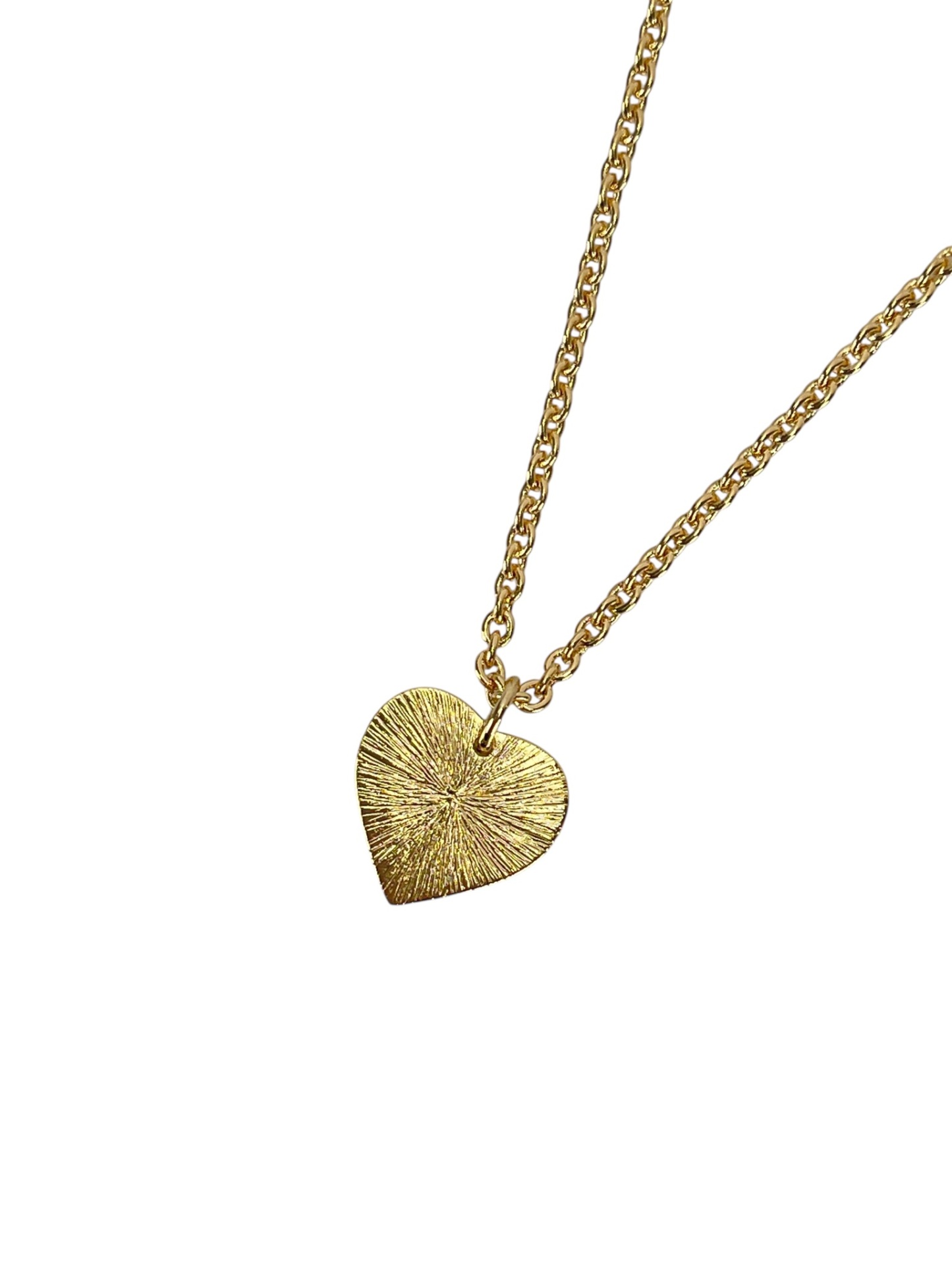 CHANEL - 26P Red Gold Heart CC Pendant Necklace