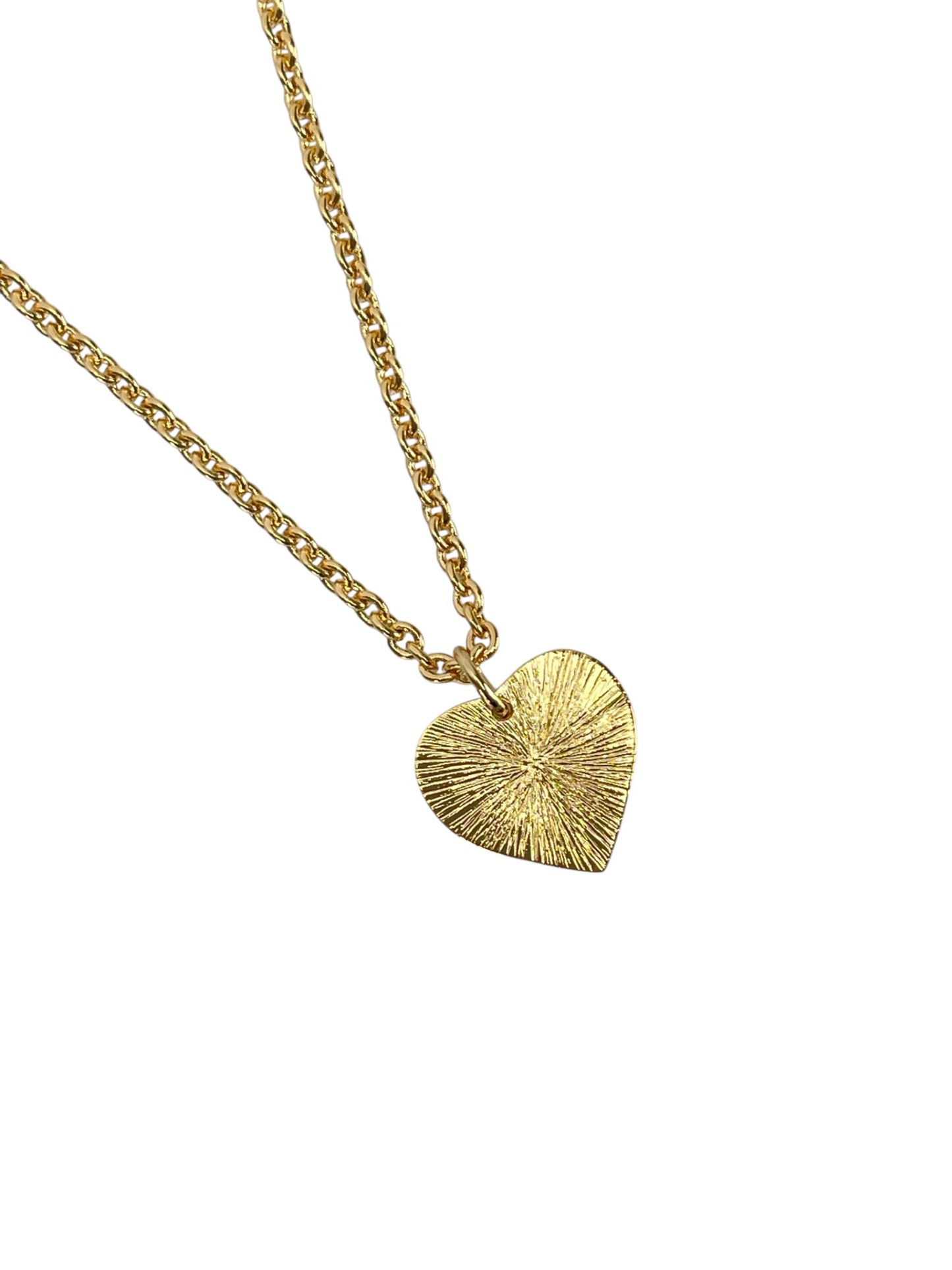 CHANEL - 26P Red Gold Heart CC Pendant Necklace