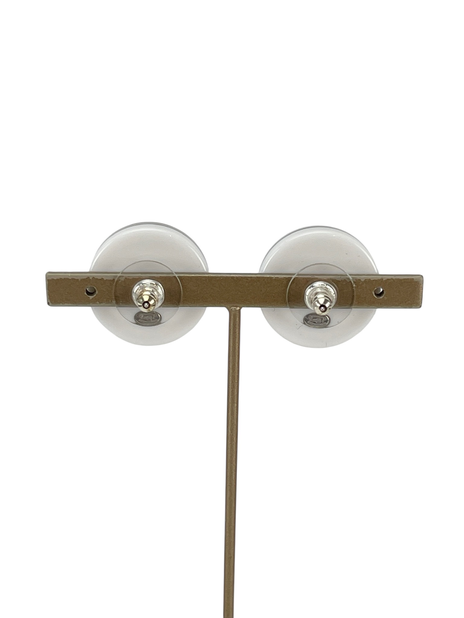 CHANEL - 25C Sliver CC Logo Round Earrings