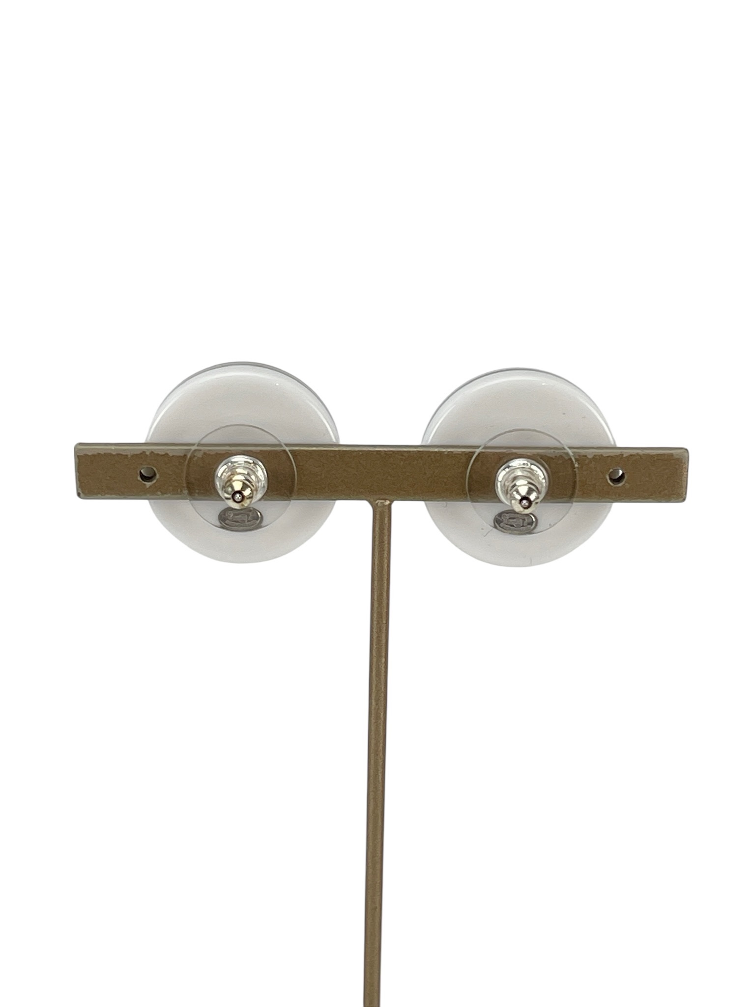 CHANEL - 25C Sliver CC Logo Round Earrings