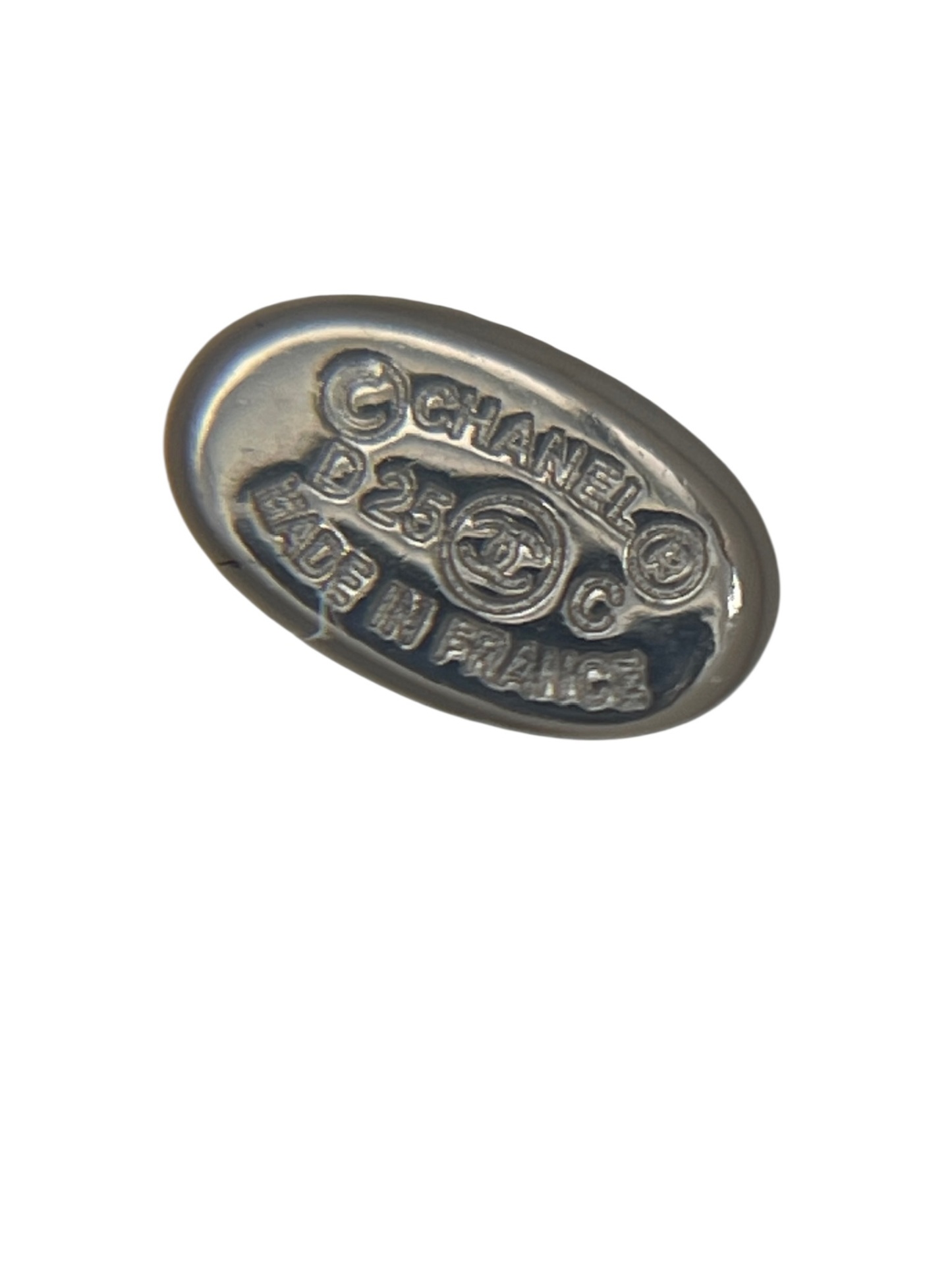 CHANEL - 25C Sliver CC Logo Round Earrings