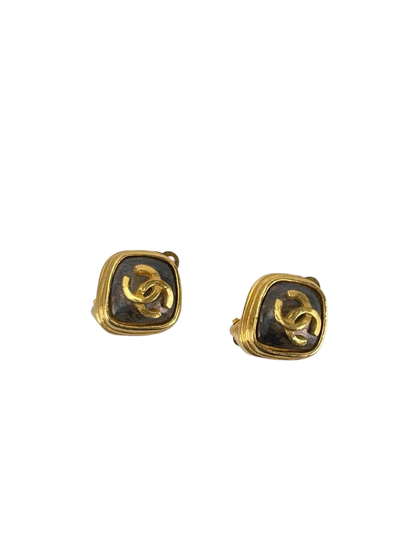 CHANEL - 97A Rhombus CC Logo Earrings