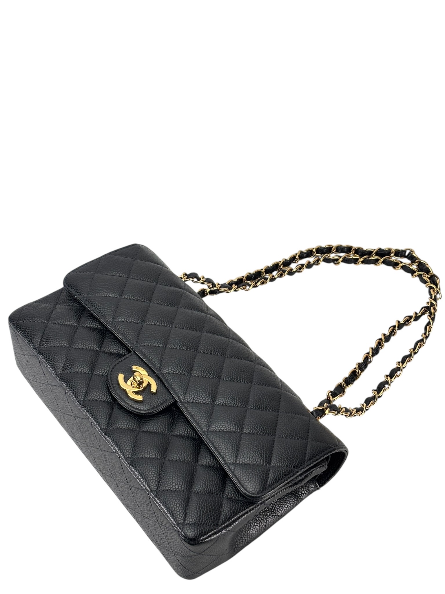 CHANEL - Medium Classic Double Flap Bag Black Caviar Gold Hardware (CF25)