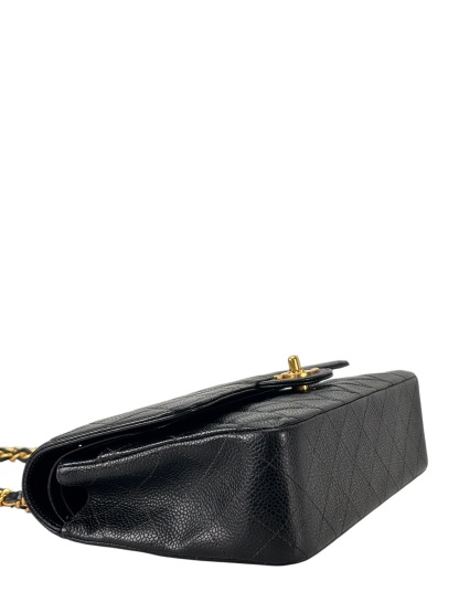 CHANEL - Medium Classic Double Flap Bag Black Caviar Sliver Hardware (CF25)