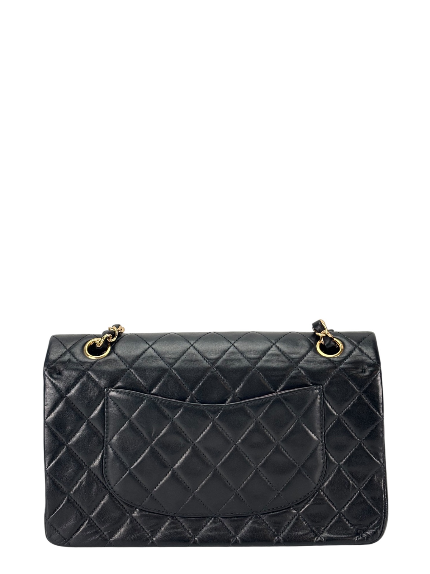 CHANEL - Medium Classic Double Flap Bag Black Lambskin Gold Hardware (CF25)