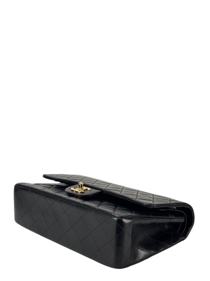 CHANEL - Medium Classic Double Flap Bag Black Lambskin Gold Hardware (CF25)