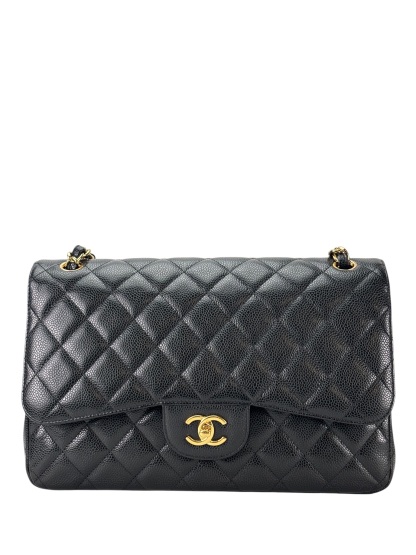 CHANEL - Black Caviar Jumbo Flap Bag 30