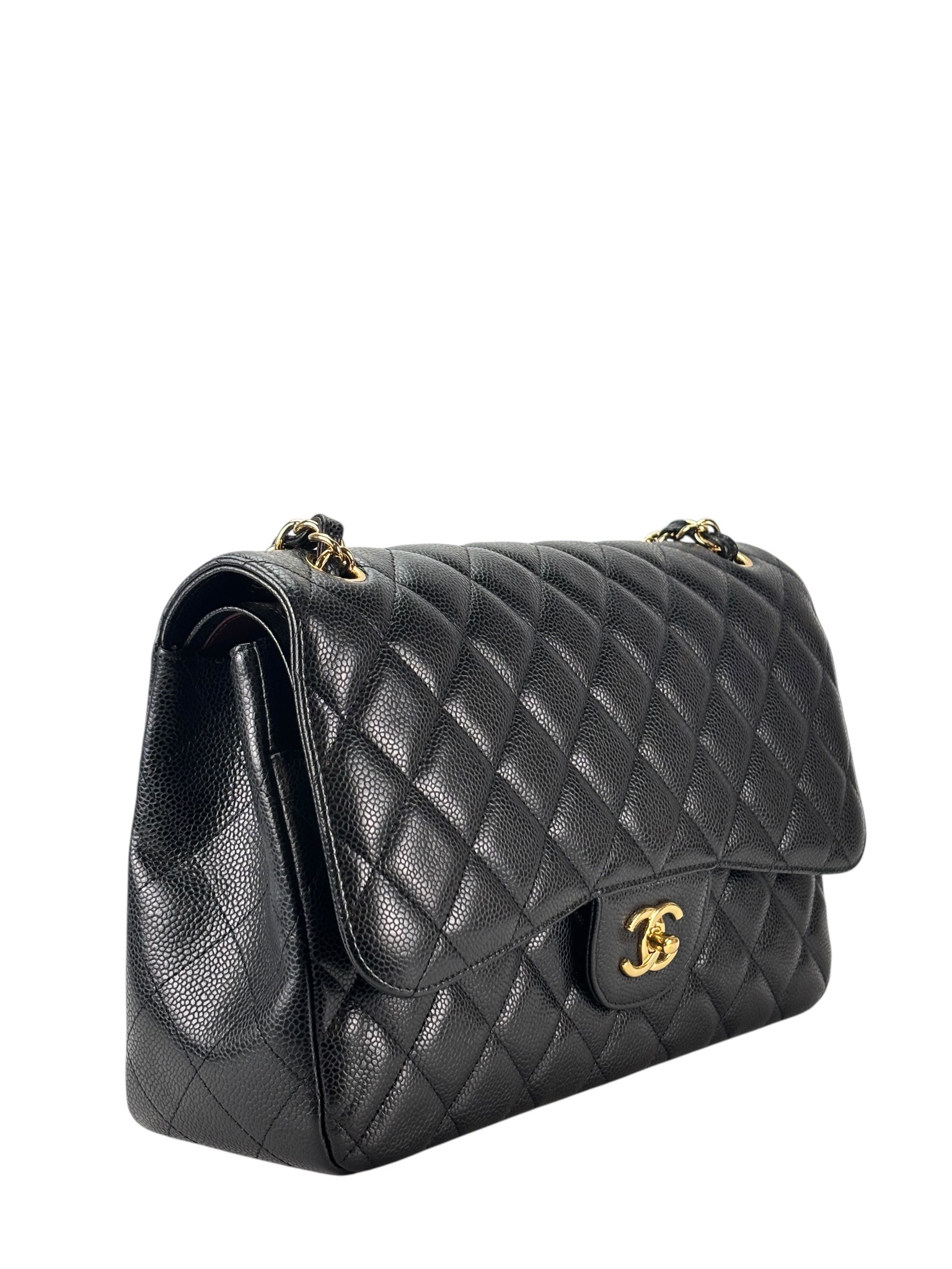 CHANEL - Black Caviar Jumbo Flap Bag 30