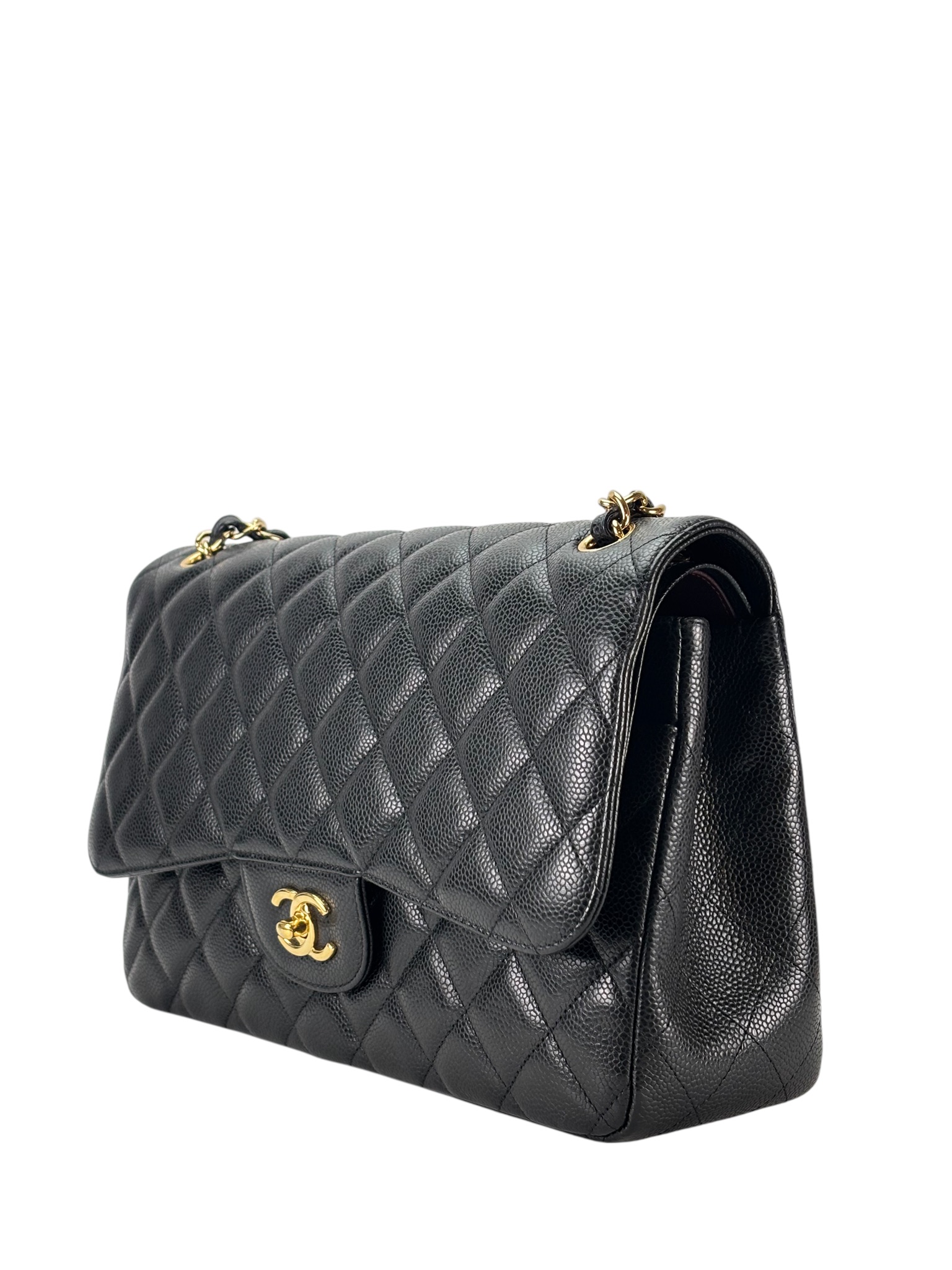 CHANEL - Black Caviar Jumbo Flap Bag 30