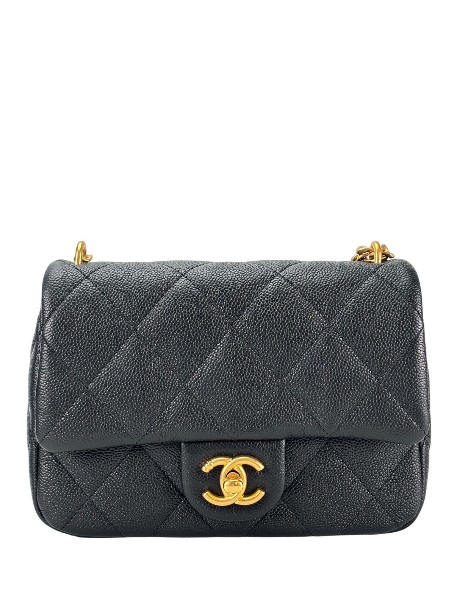 CHANEL - 24P Black Caviar Mini Flap Bag