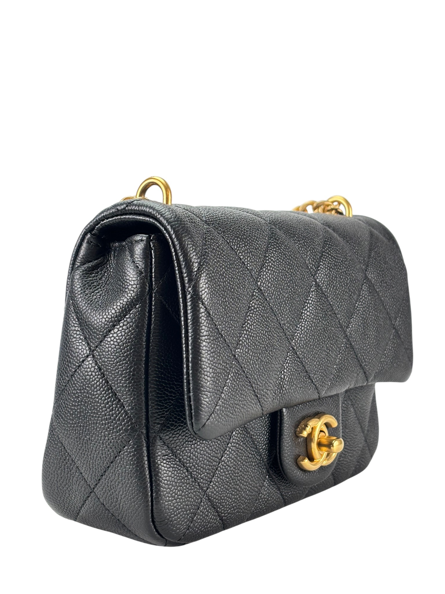 CHANEL - 24P Black Caviar Mini Flap Bag