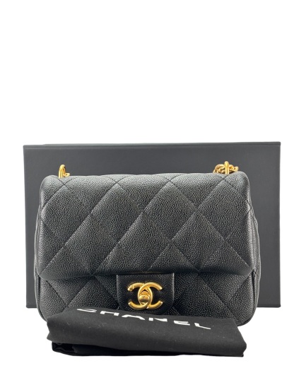 CHANEL - 24P Black Caviar Mini Flap Bag