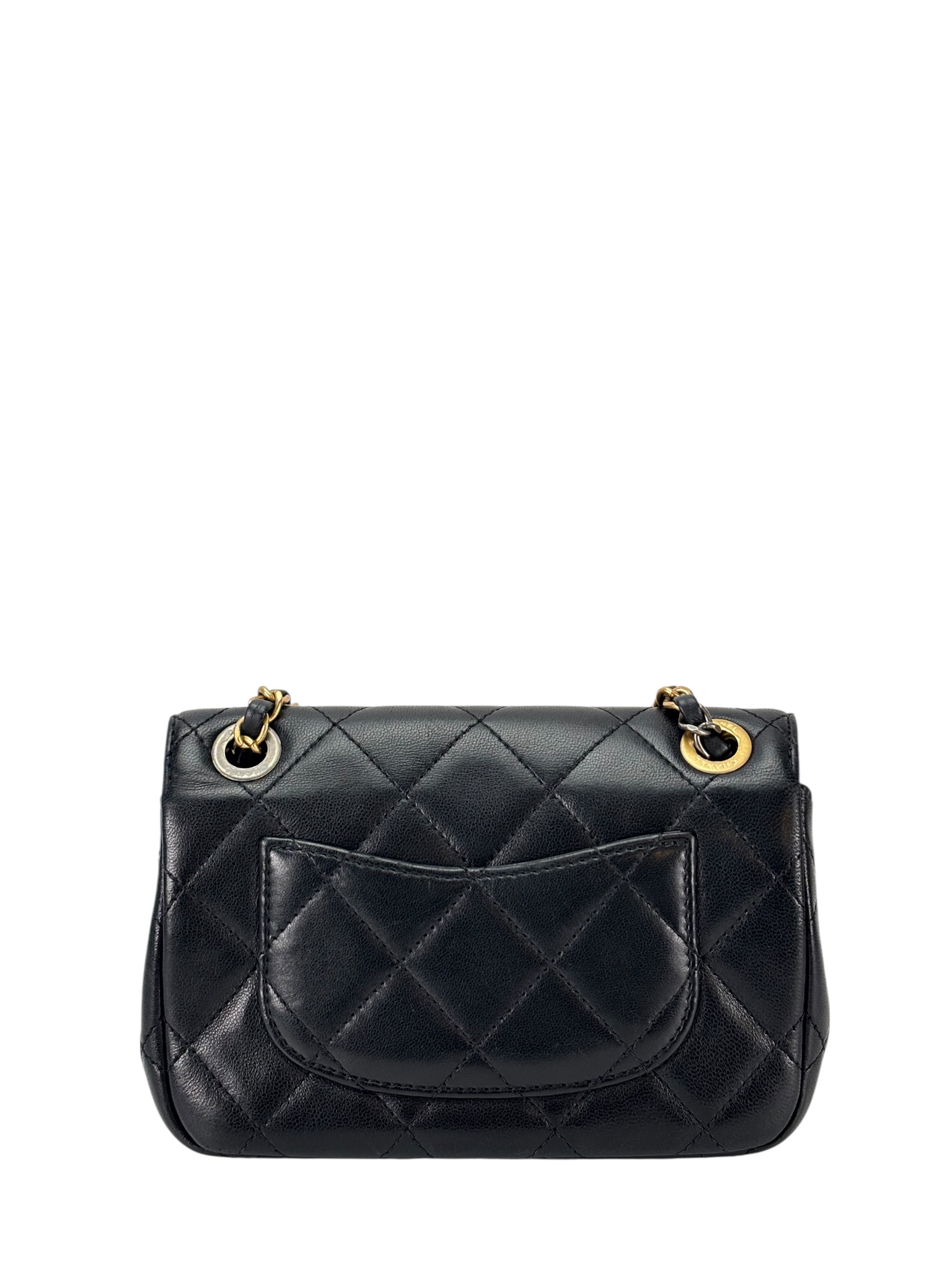 CHANEL - 22C Black Lambskin Matelasse Clip Coco GX Chain Shoulder Bag
