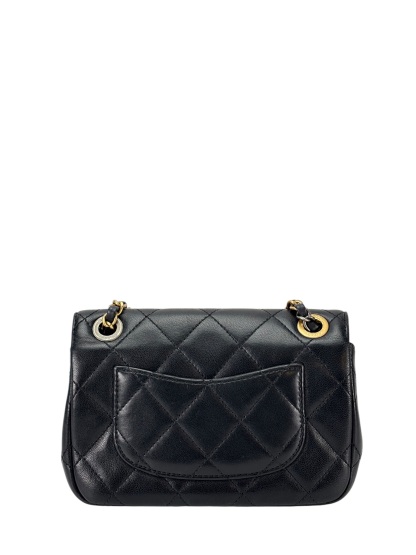 CHANEL - 22C Black Lambskin Matelasse Clip Coco GX Chain Shoulder Bag