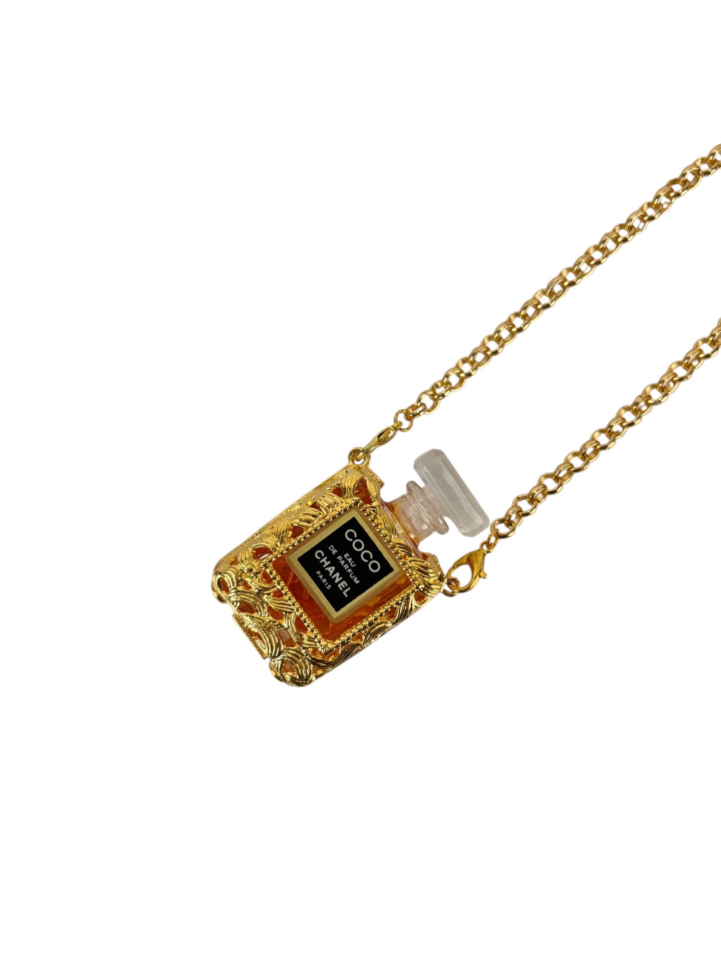 香水(女性用) CHANEL Vintage Perfume Pendant Necklace CHANEL - Coco Perfume Bottle Case Necklace – Camellia Vintage Tokyo