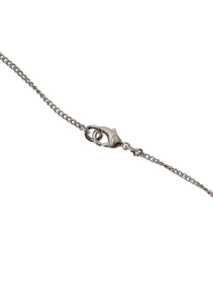 CHANEL - 19V Silver Rhinestone CC Necklace