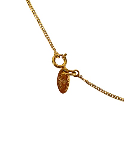 CHANEL - Gold Plated CC Logo Chain Necklace 
