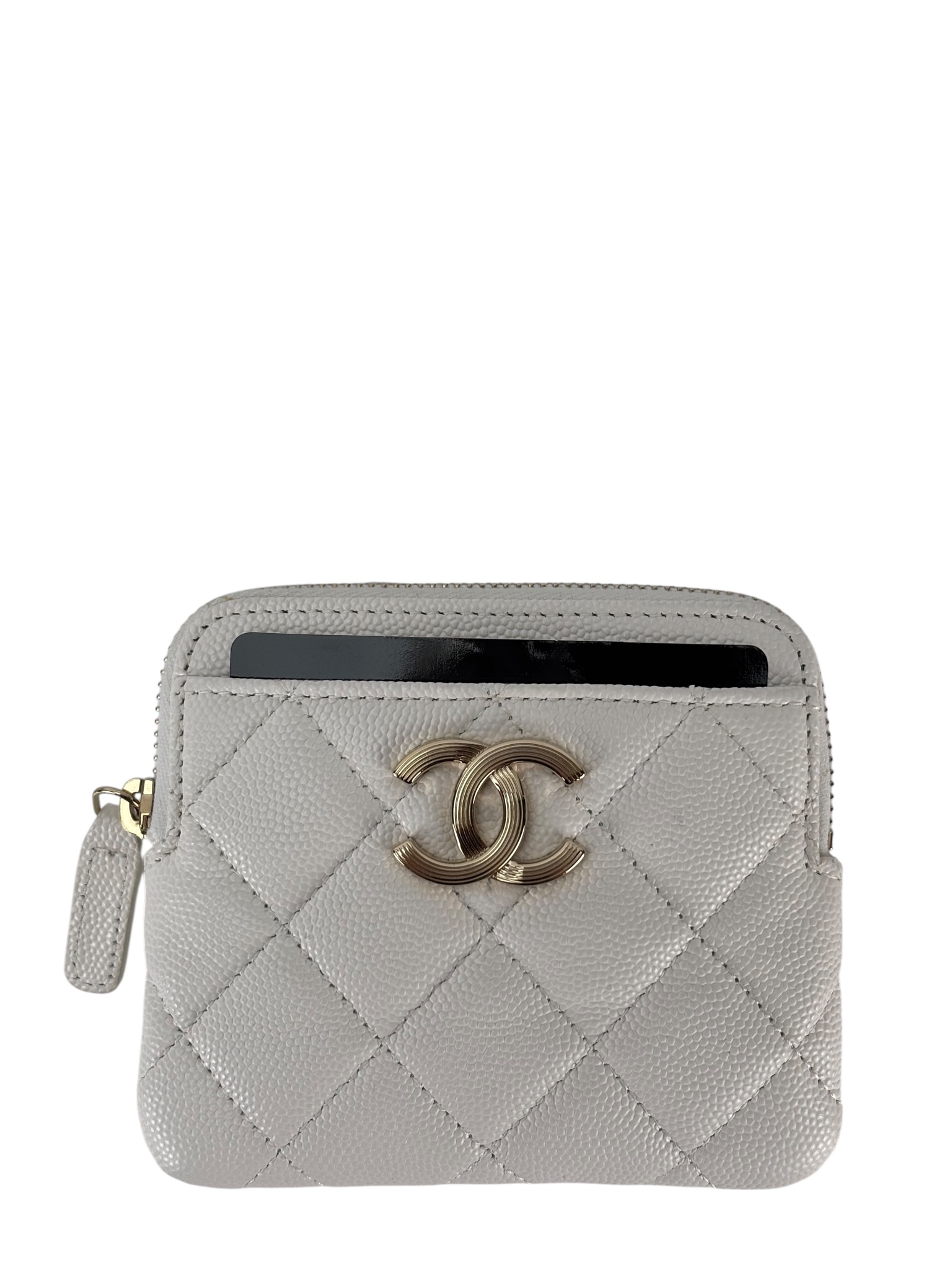 CHANEL - 24A White Caviar Coin Purse