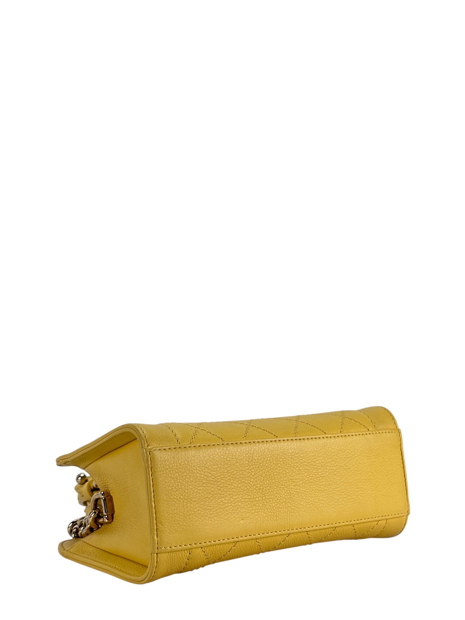 CHANEL - Yellow Caviar Label Click Shopping Bag 