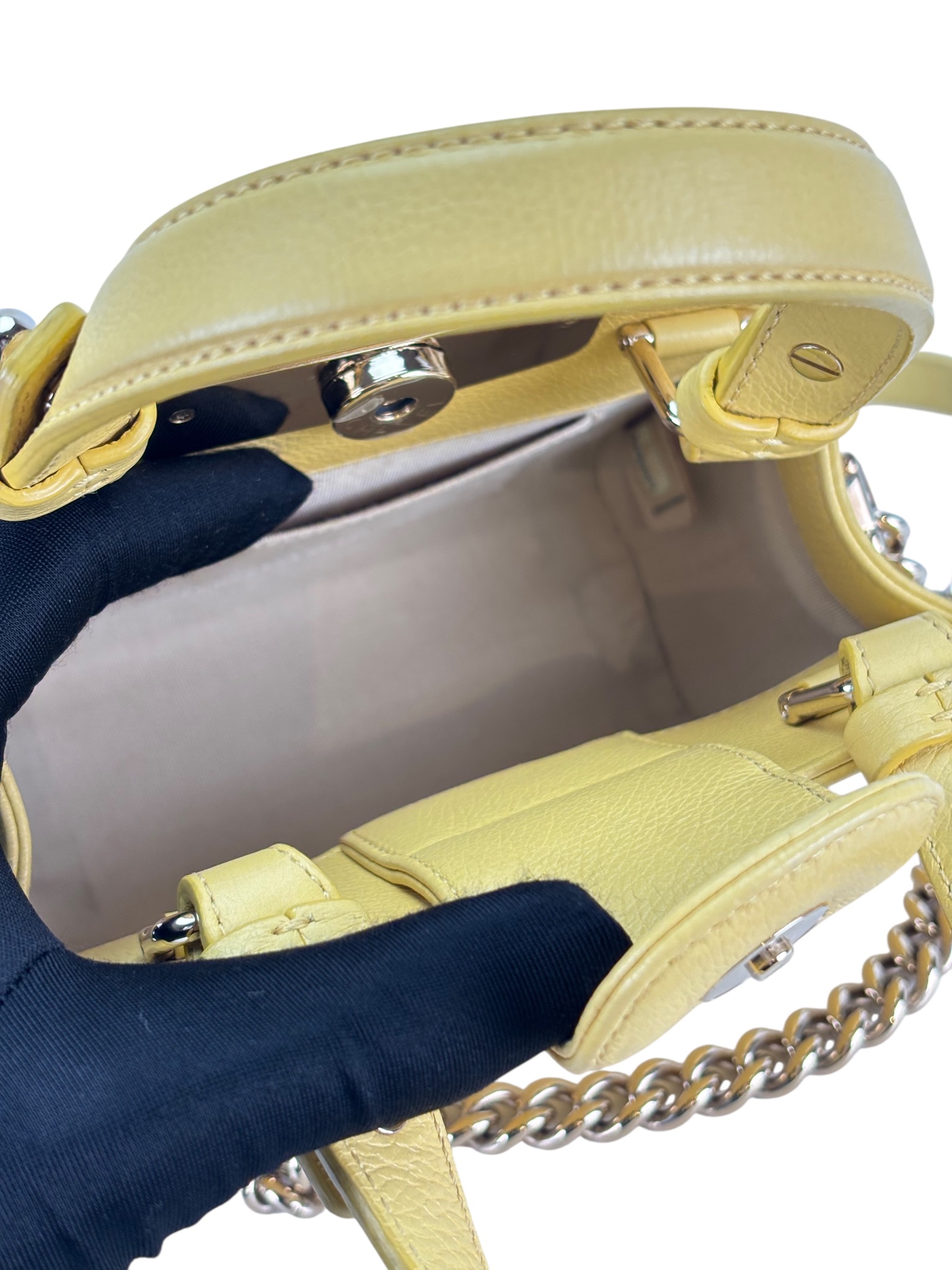 CHANEL - Yellow Caviar Label Click Shopping Bag 