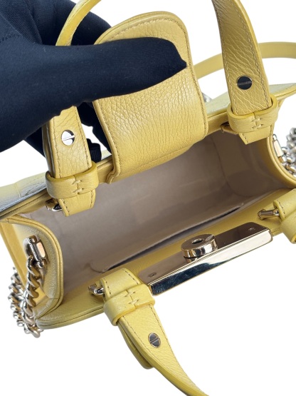 CHANEL - Yellow Caviar Label Click Shopping Bag 