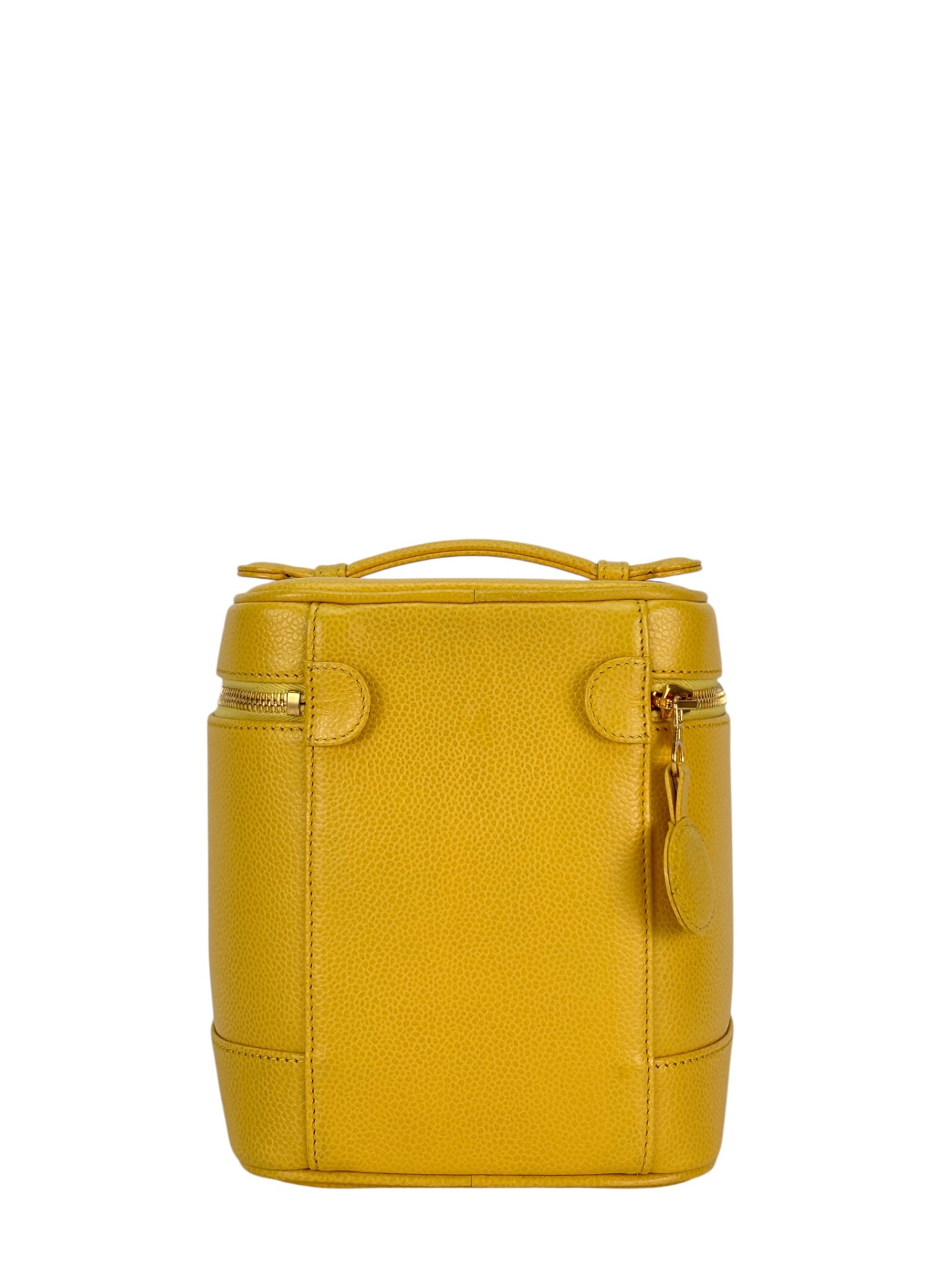 CHANEL -  Yellow Cosmetic Bag Caviar