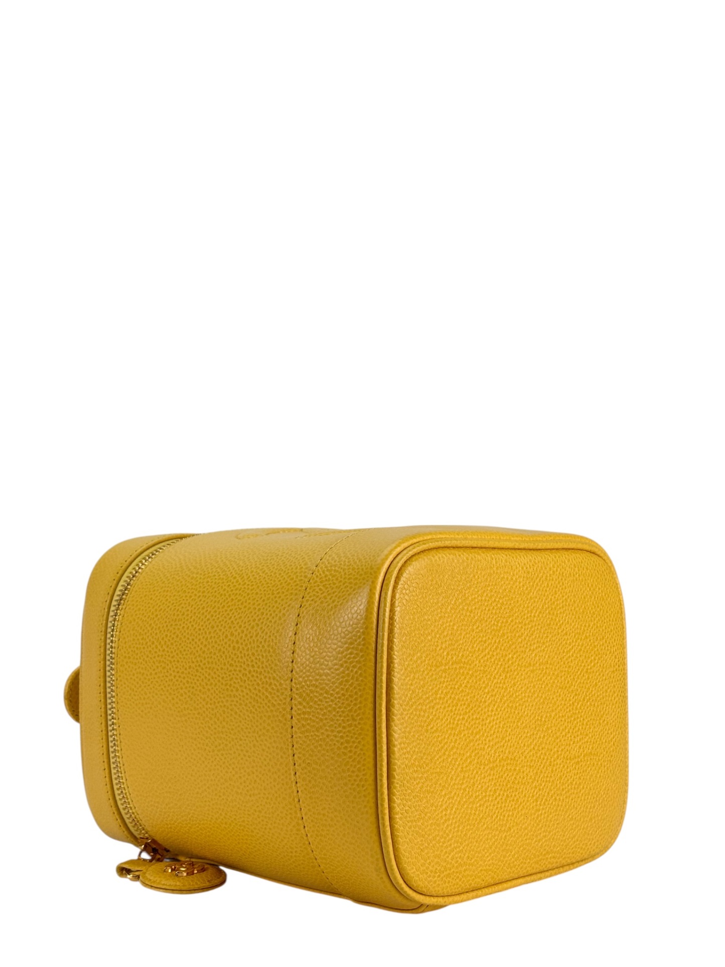 CHANEL -  Yellow Cosmetic Bag Caviar